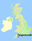 Map of UK showing Teignmouth