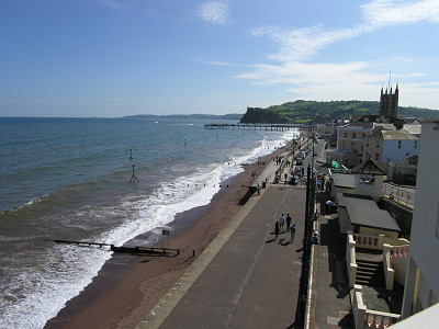 Teignmouth Sea Front with the Ness in the background, May 2008